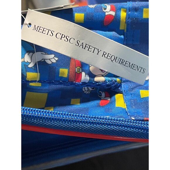 Sonic The Hedgehog Game On Blue Kids Backpack With Padded Straps Back To School - Picture 7 of 9